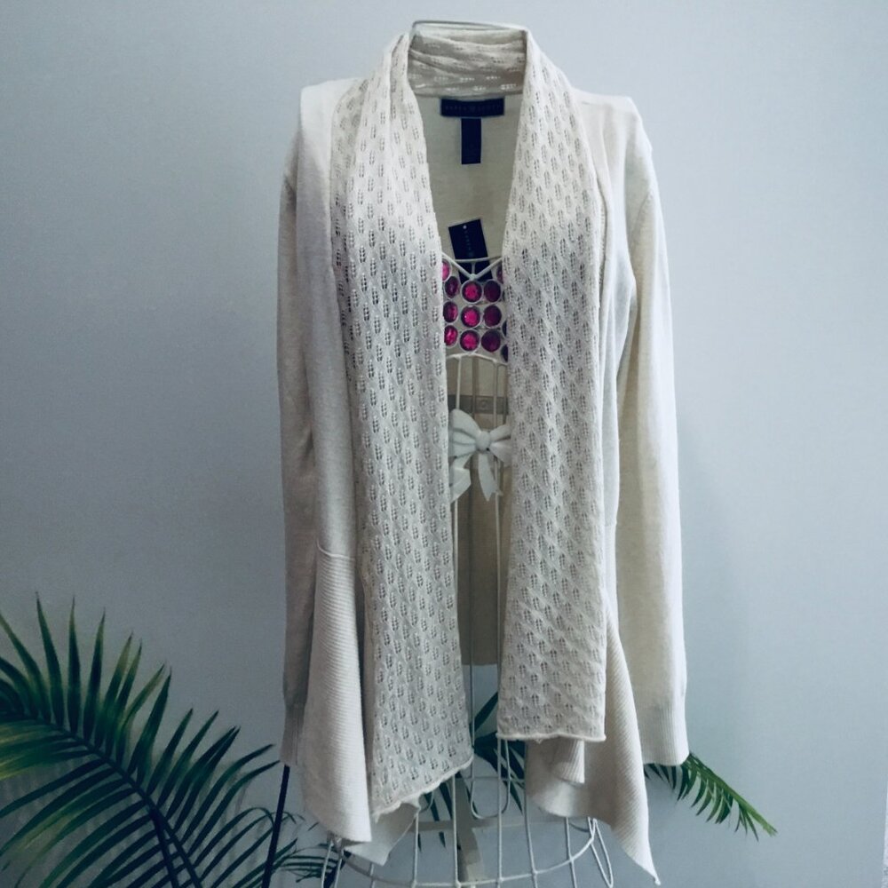 NWT Ivory Karen Scott Sweater Cardigan - Medium